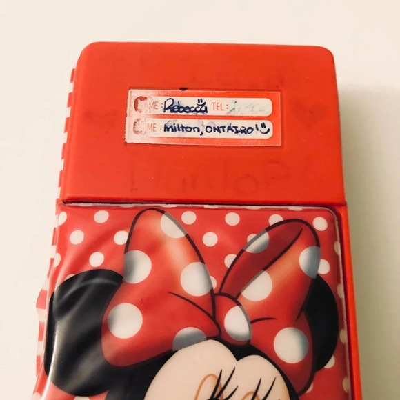 Vintage 90s Disneys Minnie Mouse Kids Double Sided Pencil Case With 4 Buttons - Picture 2 of 16